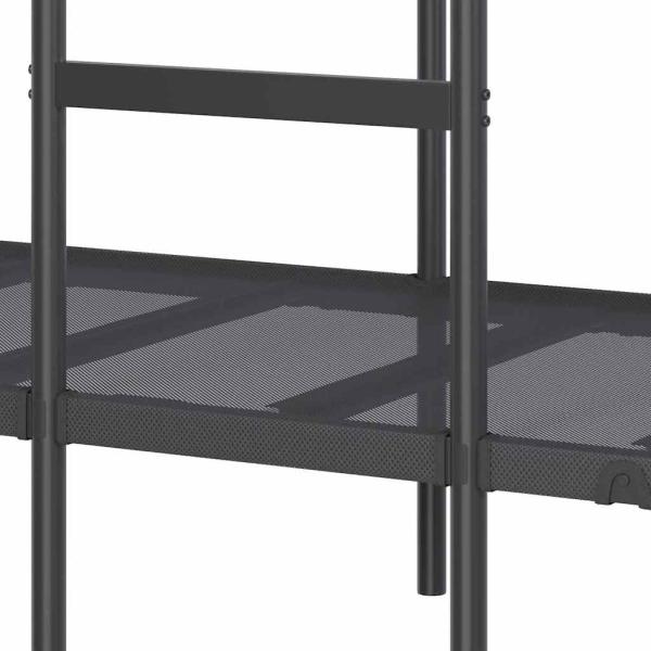 Etagenbett ohne Matratze Schwarz 90x190 cm Stahl