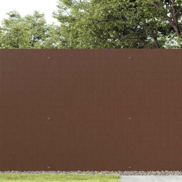 Gartenzaun Doppelseitig Braun 1,8x3 m PVC