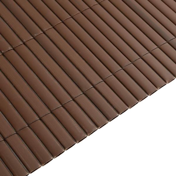 Gartenzaun Doppelseitig Braun 1,8x3 m PVC