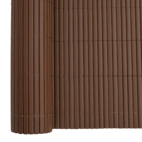 Gartenzaun Doppelseitig Braun 1,8x3 m PVC