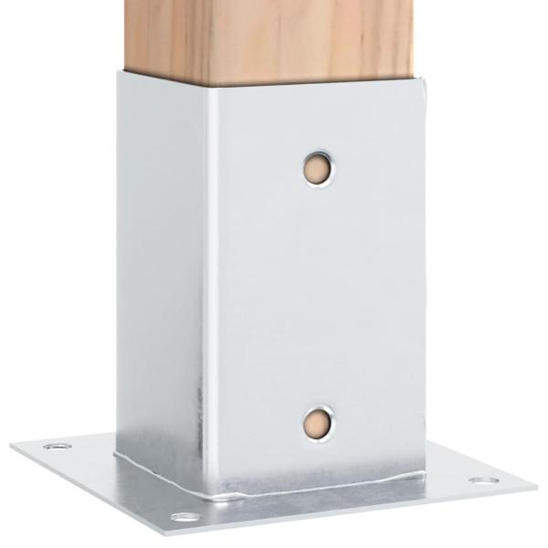 Pfostenträger Quadratisch 4Stk. Silber 91x91mm Verzinkter Stahl