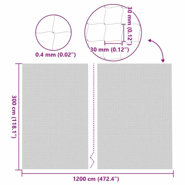Katzennetz Transparent 12x3 m Nylon