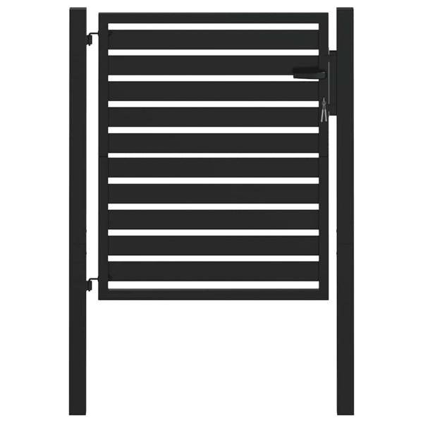 Gartentor Abschließbar Schwarz 100x100 cm Aluminium