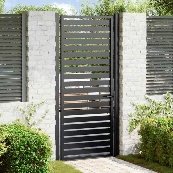 ARDEBO.de - Gartentor Abschließbar Schwarz 100x200 cm Aluminium
