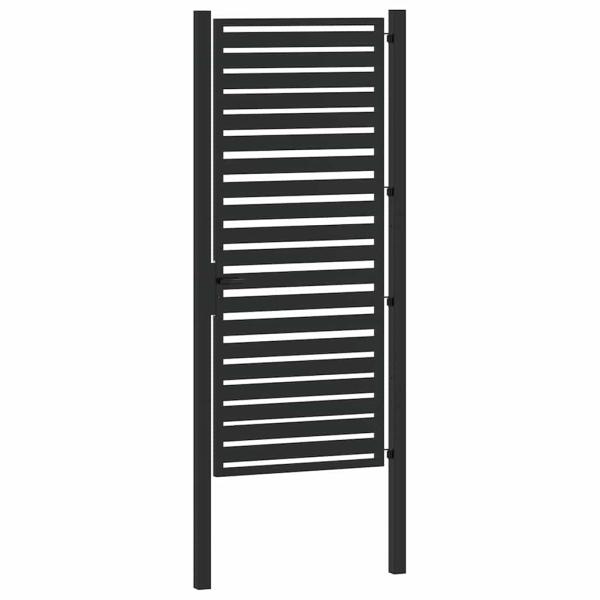 Gartentor Abschließbar Schwarz 100x200 cm Aluminium