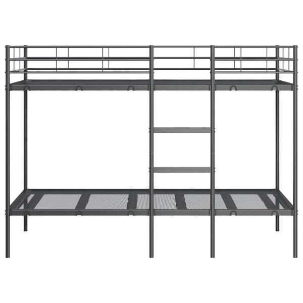 Etagenbett ohne Matratze Schwarz 90x200 cm Stahl