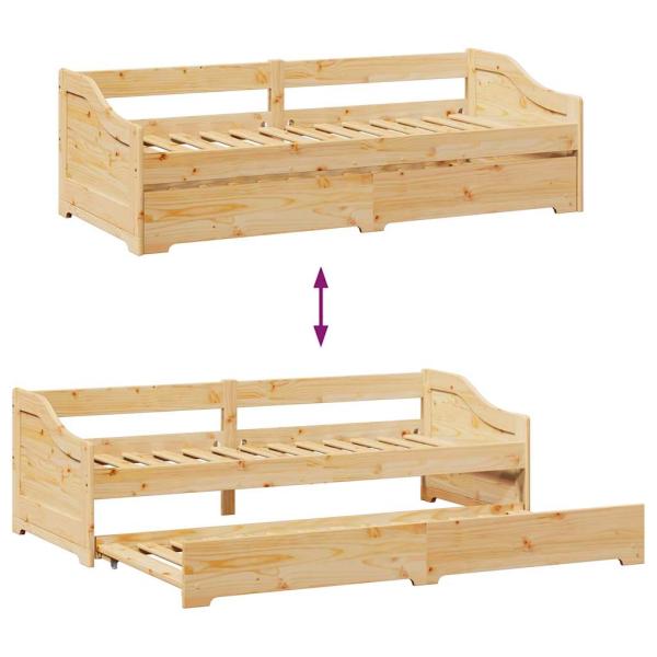 Tagesbett Ausziehbar ohne Matratze IRUN 90x200cm