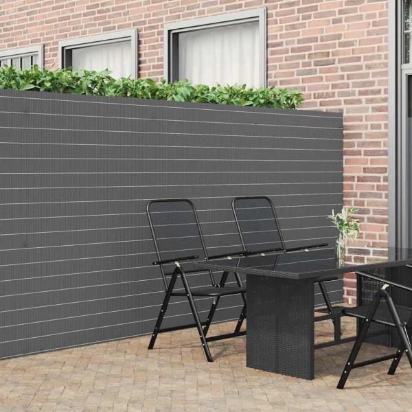 ARDEBO.de - Gartenzaun Doppelseitig Grau 1,8x3 m PVC
