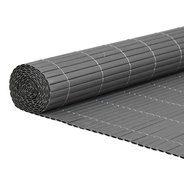 Gartenzaun Doppelseitig Grau 1,8x3 m PVC