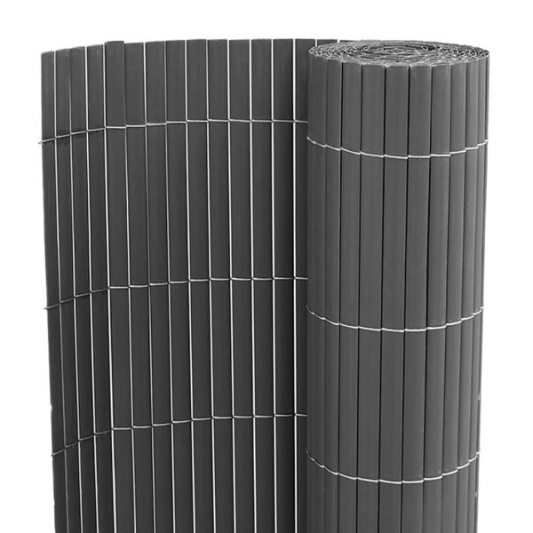 Gartenzaun Doppelseitig Grau 1,8x3 m PVC