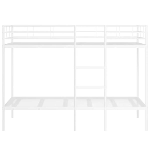 Etagenbett ohne Matratze Weiß 100x200 cm Stahl