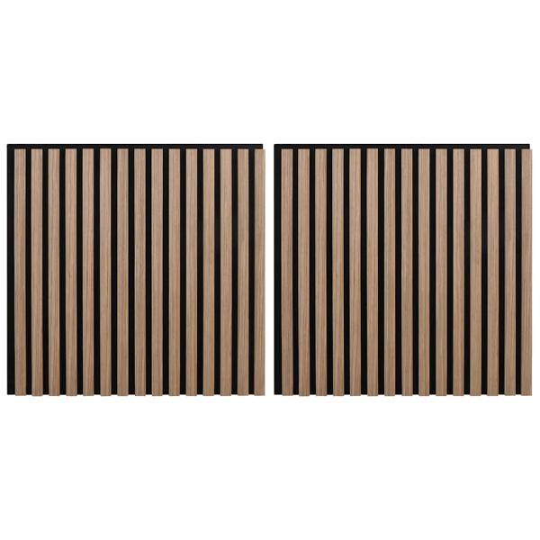 Akustik Wandpaneele 2 Stk. Lamellen 60,5x60 cm Eichenfurnier