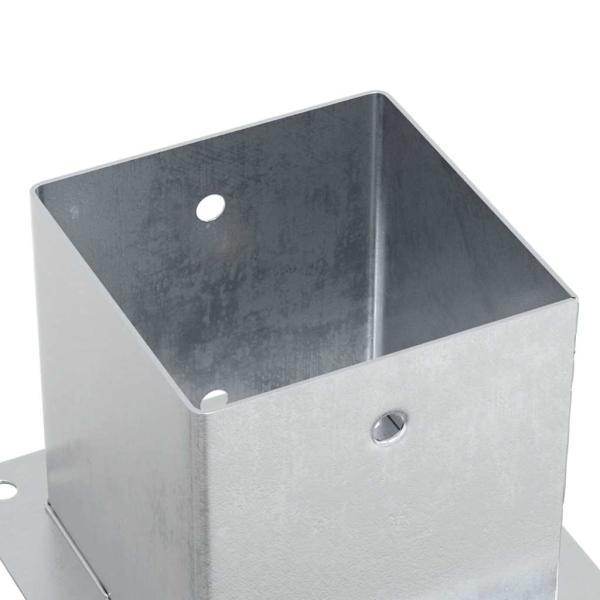 Pfostenträger Quadratisch 4Stk. Silber 141x141mm Stahl Verzinkt