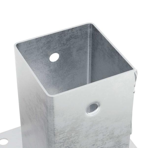 ARDEBO.de - Pfostenträger Quadratisch 12 Stk. Silber 81x81mm Stahl Verzinkt