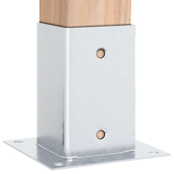Pfostenträger Quadratisch 12 Stk. Silber 81x81mm Stahl Verzinkt