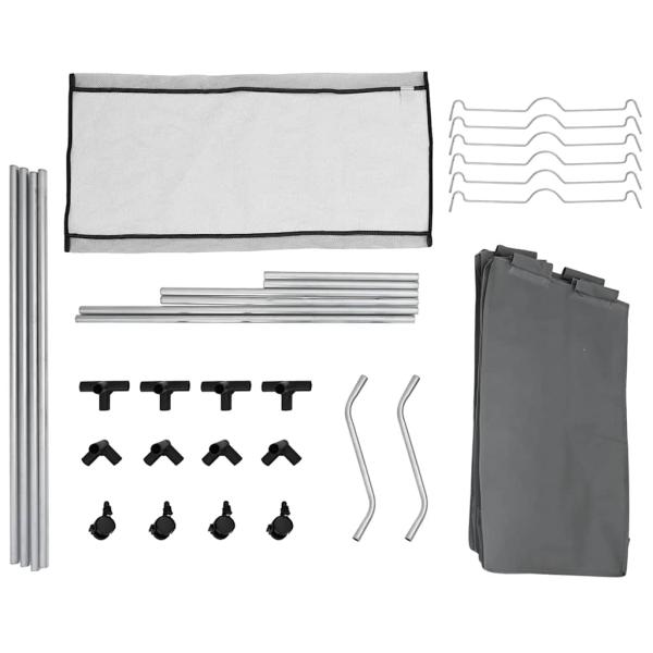 Wäschekorb mit Rollen 3 Fächer Grau