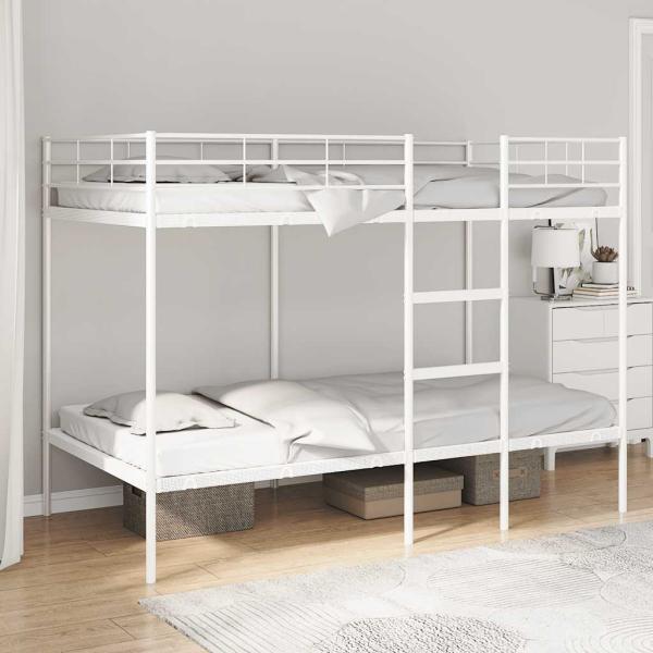 ARDEBO.de - Etagenbett ohne Matratze Weiß 107x203 cm Stahl
