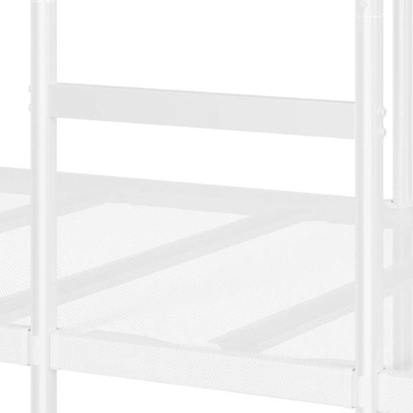 Etagenbett ohne Matratze Weiß 107x203 cm Stahl