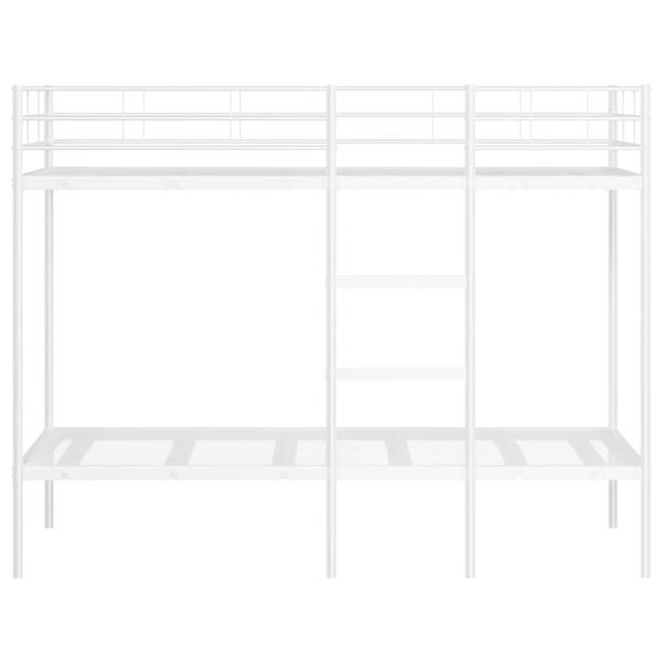 Etagenbett ohne Matratze Weiß 100x190 cm Stahl