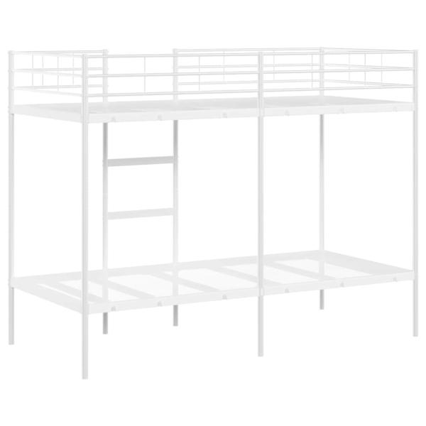 Etagenbett ohne Matratze Weiß 100x190 cm Stahl