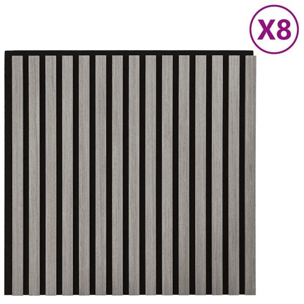 Akustik Wandpaneele 8 Stk. Lamellen 60,5x60 cm Eichenfurnier