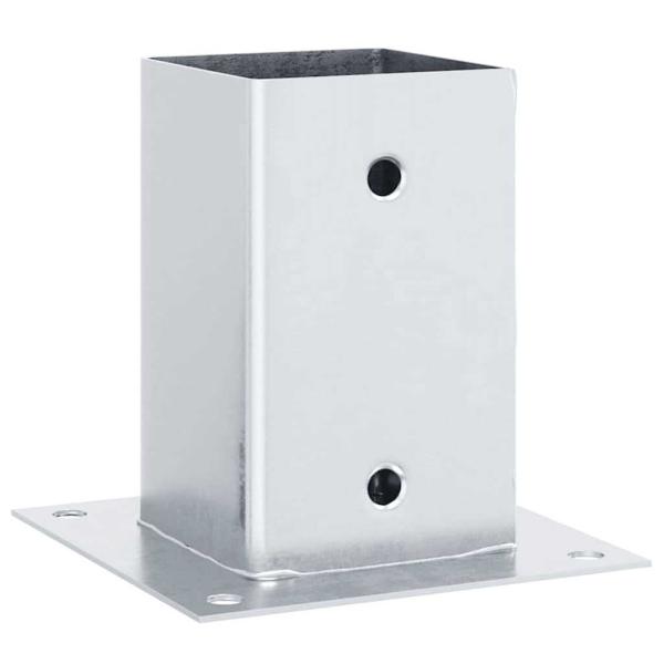 Pfostenträger Quadratisch 4Stk. Silber 81x81mm Verzinkter Stahl