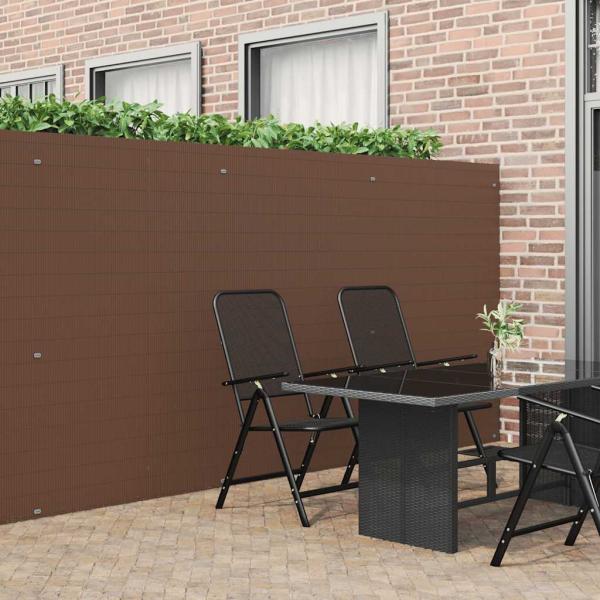 ARDEBO.de - Gartenzaun Doppelseitig Braun 1,8x5 m PVC