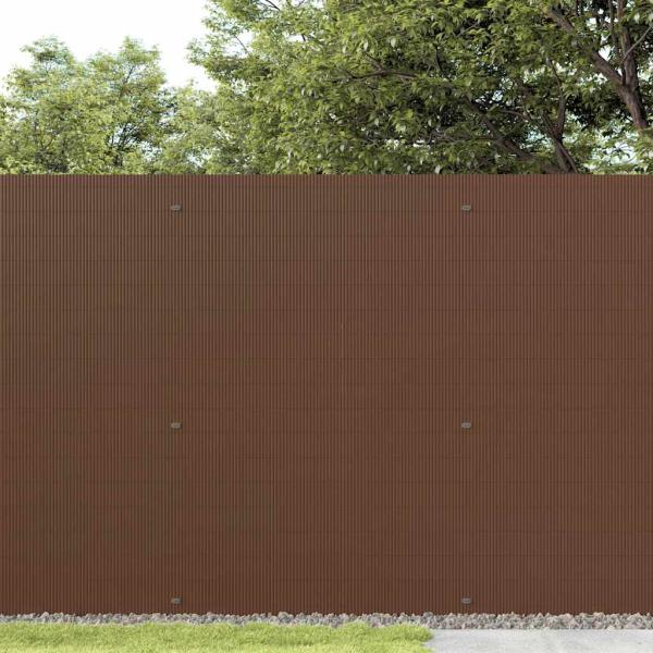 Gartenzaun Doppelseitig Braun 1,8x5 m PVC