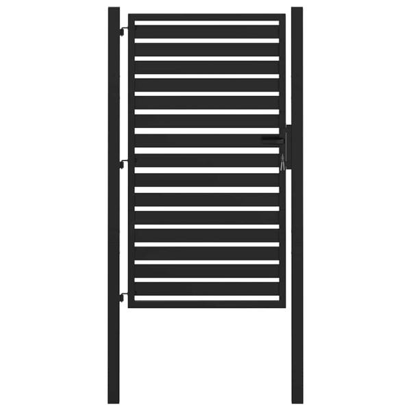 Gartentor Abschließbar Schwarz 100x150 cm Aluminium