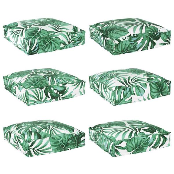 Außensitzkissen Set aus 6 Blattmuster Polyester 40 x 40 x 8 cm