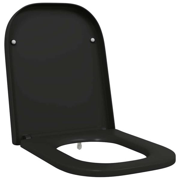 Schnellverschluss-Toilettensitz mit sanftem Schließen Duroplast Schwarz
