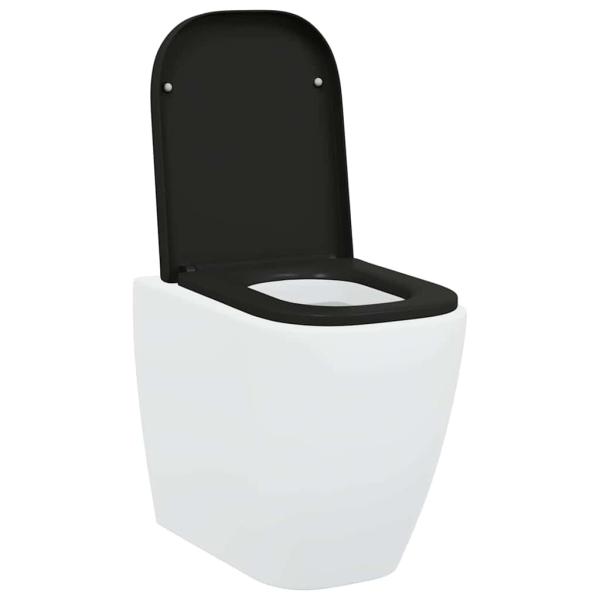 Schnellverschluss-Toilettensitz mit sanftem Schließen Duroplast Schwarz