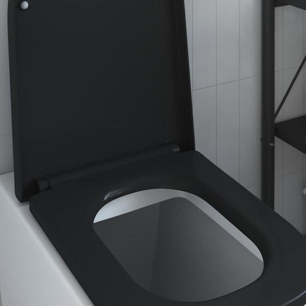 Schnellverschluss-Toilettensitz mit sanftem Schließen Duroplast Schwarz