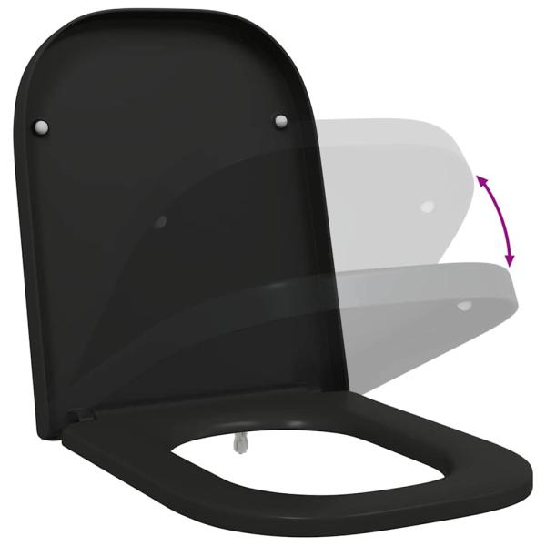 Schnellverschluss-Toilettensitz mit sanftem Schließen Duroplast Schwarz