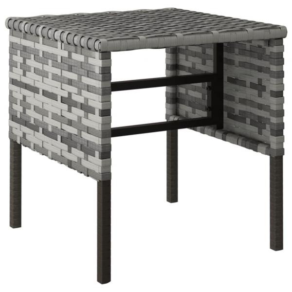 Gartenhocker mit Kissen 4 Stk. Grau Poly Rattan