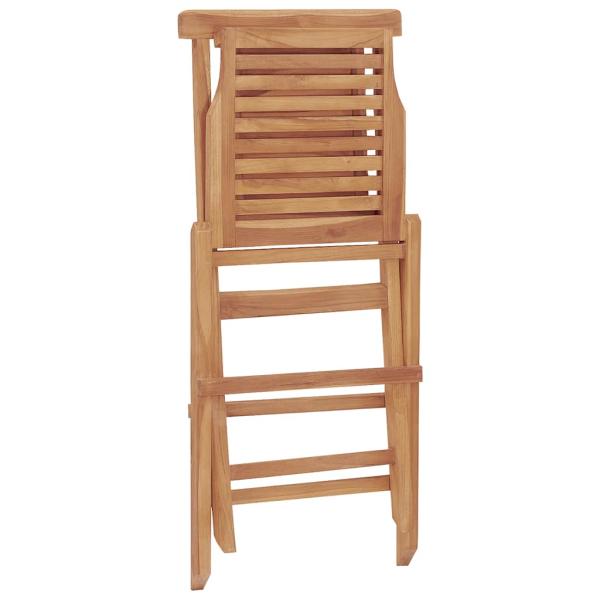 Klappstühle, 2 Stück, 47 x 63 x 90 cm, Massivholz Teak