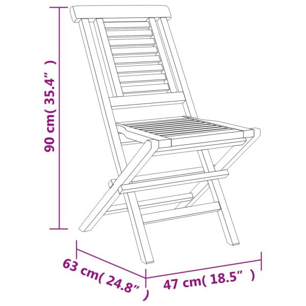 Gartenstühle 6 Stk. Klappbar 47x63x90 cm Massivholz Teak