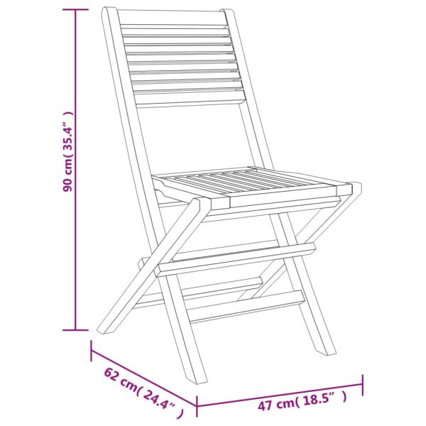 ARDEBO.de - Gartenstühle 6 Stk. Klappbar 47x62x90 cm Massivholz Teak