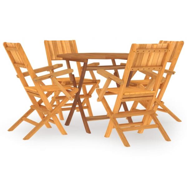 5-tlg. Garten-Essgruppe Massivholz Teak