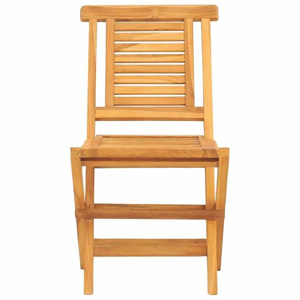Klappstühle, 4 Stück, 47 x 63 x 90 cm, Massivholz Teak