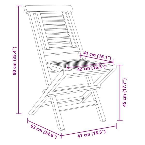 Klappst?hle, 8 St?ck, 47 x 63 x 90 cm, Massivholz Teak