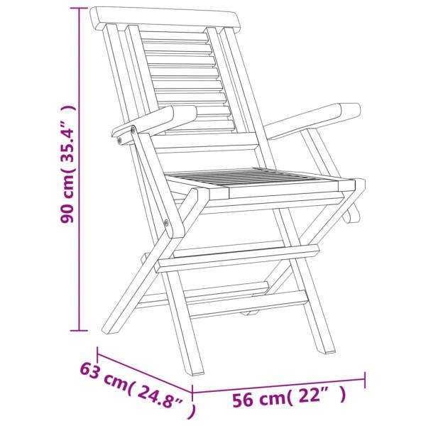 ARDEBO.de - Gartenstühle 8 Stk. Klappbar 56x63x90 cm Massivholz Teak