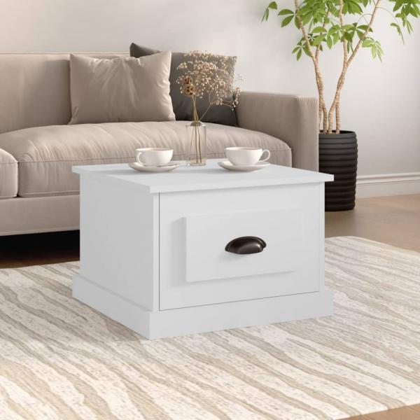 ARDEBO.de - Couchtisch Weiß 50x50x35 cm Holzwerkstoff