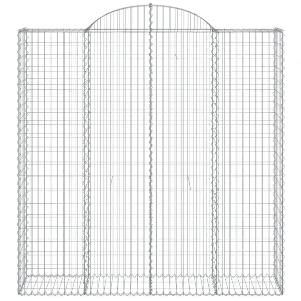 Gabionen mit Hochbogen 2 Stk. 200x50x200/220cm Verzinktes Eisen