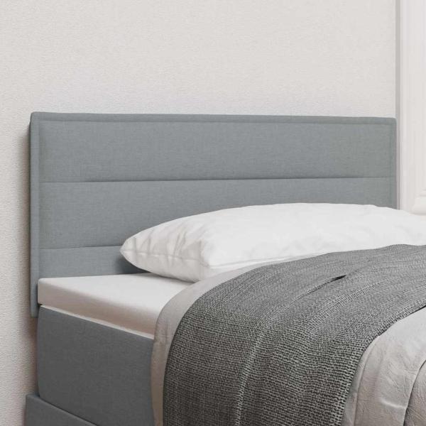 Kopfteil mit LED Hellgrau Stoff 80 cm Bettgestell Rechteckig