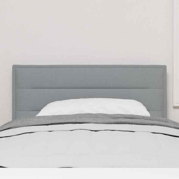 Kopfteil mit LED Hellgrau Stoff 80 cm Bettgestell Rechteckig