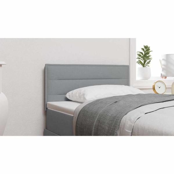 Kopfteil mit LED Hellgrau Stoff 80 cm Bettgestell Rechteckig