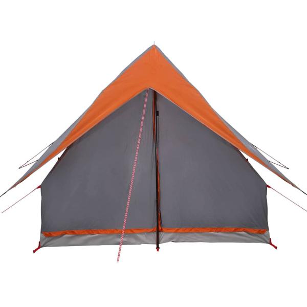 Campingzelt 3-Personen Grau und Orange Polyester 3-Personen