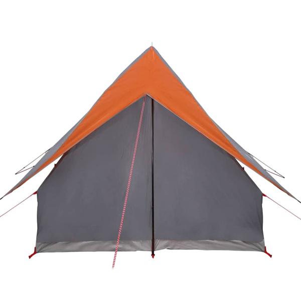 Campingzelt 3-Personen Grau und Orange Polyester 3-Personen