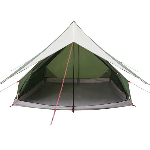 7-Personen Campingzelt Grün Polyester, Stahl 7-Personen